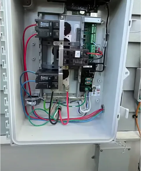 Solar disconnect box with new breakers and wiring